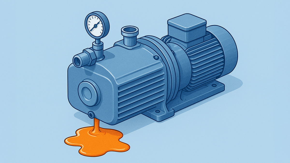 真空ポンプのオイル漏れ