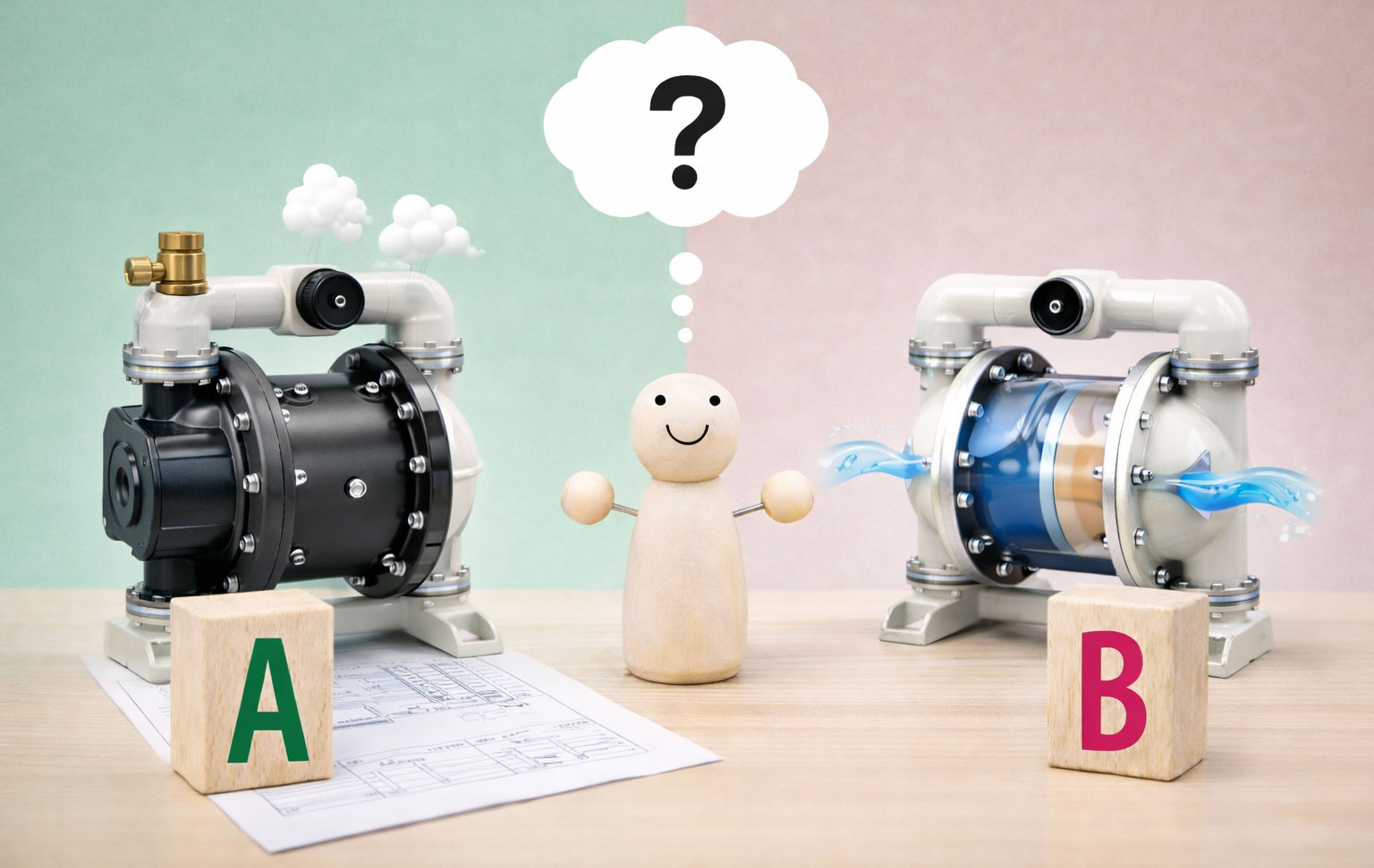 気体用と流体用の比較